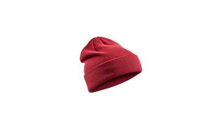 red Beanie hat isolated on white background