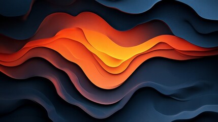 Abstract Wavy Pattern with Orange and Blue Hues