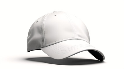 Fototapeta premium white hat baseball cap isolated on white background.