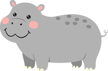 Obraz premium Cute Hippo Illustration