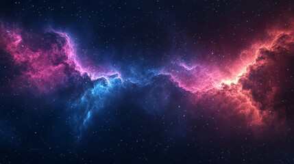 Obraz premium Cosmic Nebula with Red and Blue Gaseous Clouds