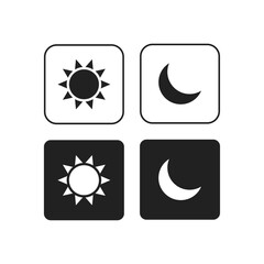 Day night  or Sun moon icon illustration isolated vector sign symbol. silhouette icons. Morning and night. Day and night weather forecast symbol