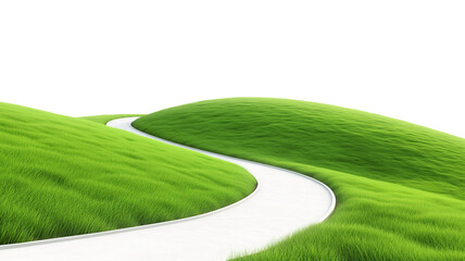 Green grass hill road PNG