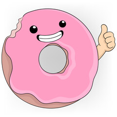 glazed donut showing a thumbs up as a sign of liking