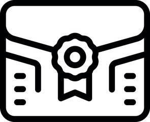 Official document with stamp and ribbon being a symbol of achievement and quality guarantee