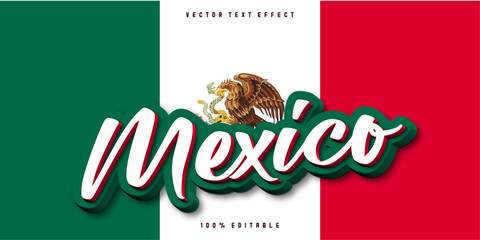 Mexico Text Effect 3D Style. Editable Text Effect.