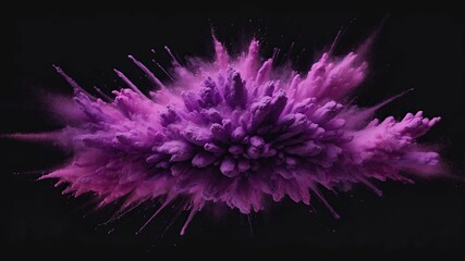 Obraz premium Abstract purple powder explosion on a black background