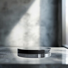 interior of a modern house with close up product display podium