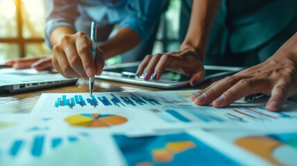 Fototapeta premium team of analysts collecting and interpreting data to inform decision-making processes