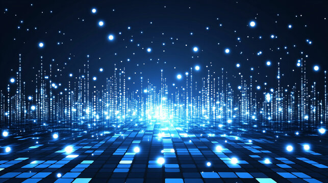 futuristic digital background featuring neural network patterns and technological motifs, ideal for tech processes, AI advancements, and modern computing themes, symbolizing innovation and connectivit