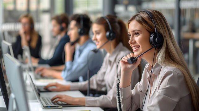 customer service agents providing assistance to clients via phone or email