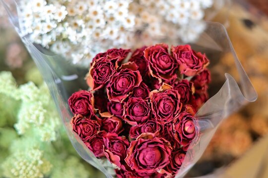Bouquet of Deep Red Preserved Roses
