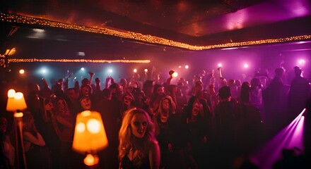 Halloween party in a nightclub.