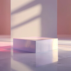 interior of a modern house with close up product display podium