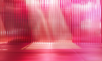A Pink background, abstract vertical blue background, corrugated texture . A panel with luxury aesthetic backdrop, with acryl sheet material