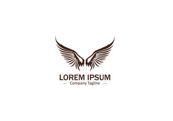 Isolated Abstract Wing Feather Silhouette Vector for Modern Logo Icons