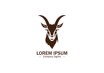 Obraz premium Modern Abstract Goat Logo Vector Design for Pet Silhouette Icons