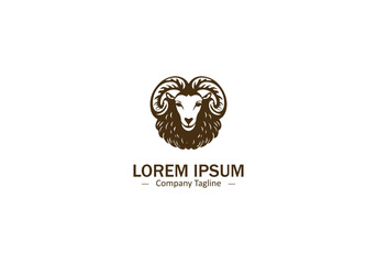 Modern Abstract Sheep Logo Vector Design for Pet Silhouette Icons