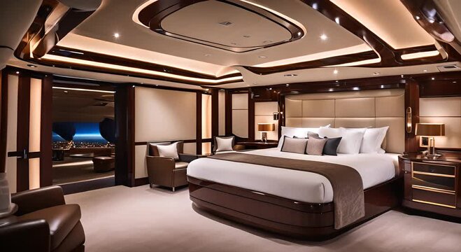 Bedroom on a private jet.