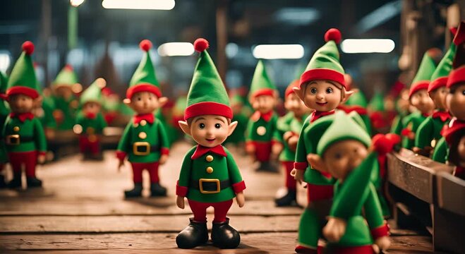 Elves in a toy factory.