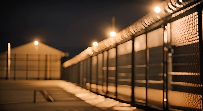 Security fences in a prison.