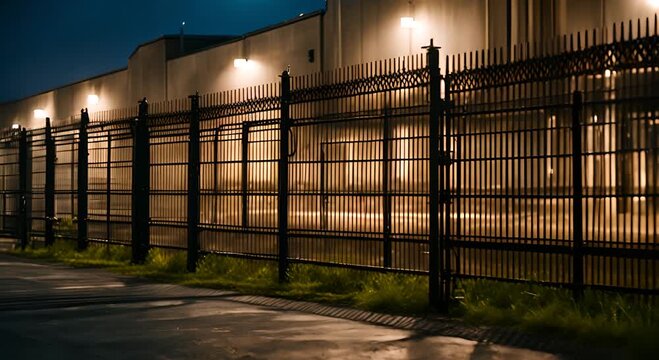 Security fences in a prison.
