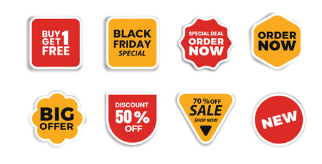 Black friday ,discount and sale sticker label collection,Vector illustration