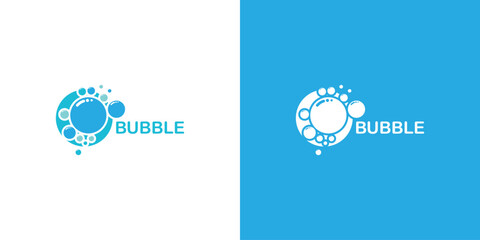 Creative bubble logo design with modern concept premium vector