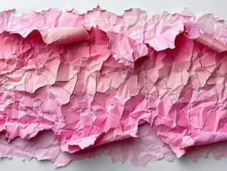 torn pink paper on a white background.