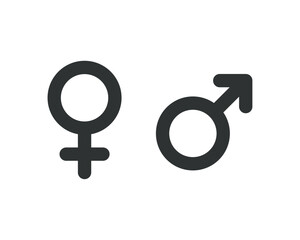 Gender symbol of human, gender equality in society. Man and woman equal, balance and diversity in workplace, female and male employee with equal opportunity concept. Vector Icon, label, sign, sticker © Hasan_Sumon