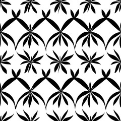 Fototapeta premium Crisp, abstracted flowers with sharp lines and repetitive, orderly layouts, seamless pattern vector