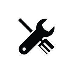 wrench and screwdriver solid icon vector design good for web or mobile app