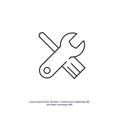wrench and screwdriver thin outline icon vector design good for web or mobile app