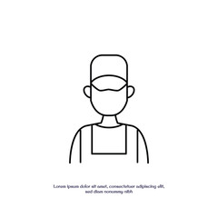 engineer or mechanic thin outline icon vector design good for web or mobile app