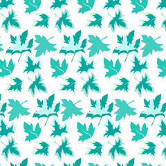 Seamless pattern, leaves, maple leaves, ornament, texture, contours