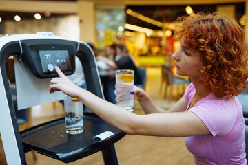 robot waiter delivered drinks to the table