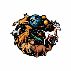 Imaginary animals from distant planets with unique features.