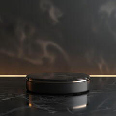 interior of a modern house with close up product display podium