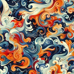 Fototapeta premium Abstract Swirling Pattern with Vivid Colors