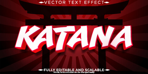 Katana editable text effect, editable ninja and sword text style © QuillArtistry