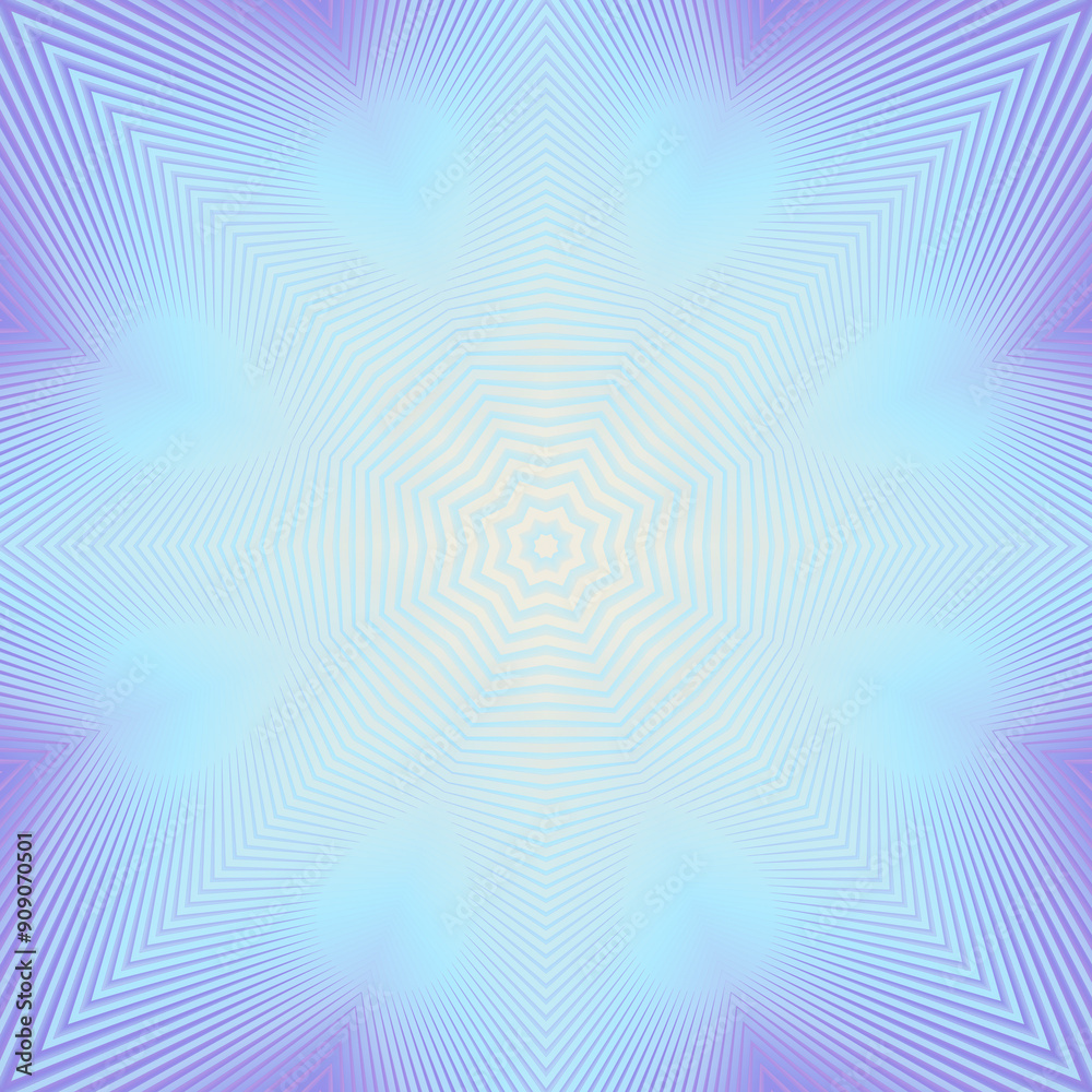 Poster Symmetrical abstract geometric background with a dynamic star pattern. 3d rendering digital illustration