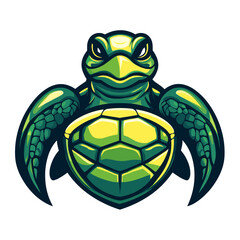 Fototapeta premium Turtle vector mascot logo design with modern illustration concept style for badge, emblem and tshirt printing. Turtle illustration for sport and esport team logotype. Turtle sticker