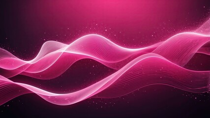 Abstract technology flow background. Futuristic pink dots background with a dynamic wave