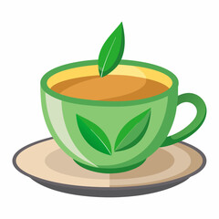  tea in a cup color  Vector illustration 