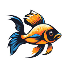 Fototapeta premium Fish vector mascot logo design with modern illustration concept style for badge, emblem and tshirt printing. Fish illustration for sport and esport team logotype. Fish sticker