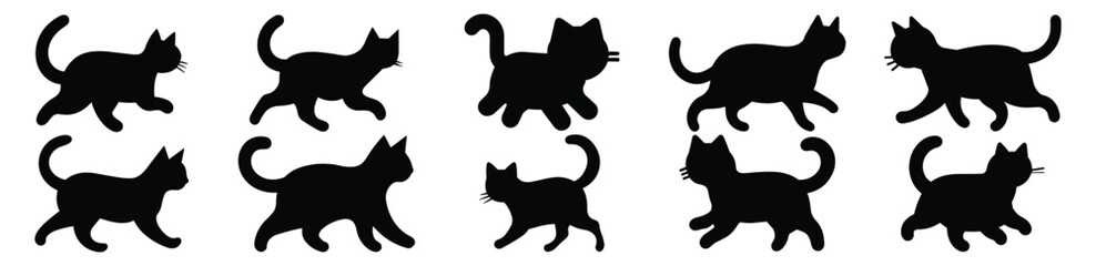 Cat silhouette set vector design big pack of illustration and icon