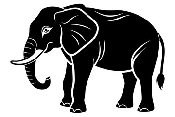 Obraz premium A wild elephant vector art in white background illustration.