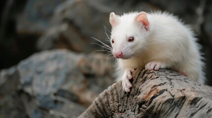 Obraz premium Albino animal in a natural habitat.