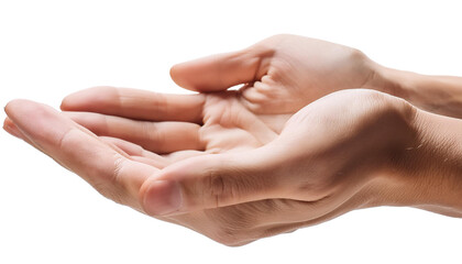 Close-up of extended hands with open palms, symbolizing giving, receiving, or asking. Perfect for concepts of support and help.