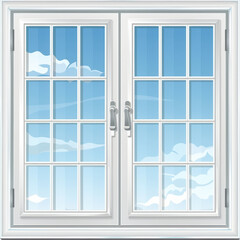 Fototapeta premium White window with view